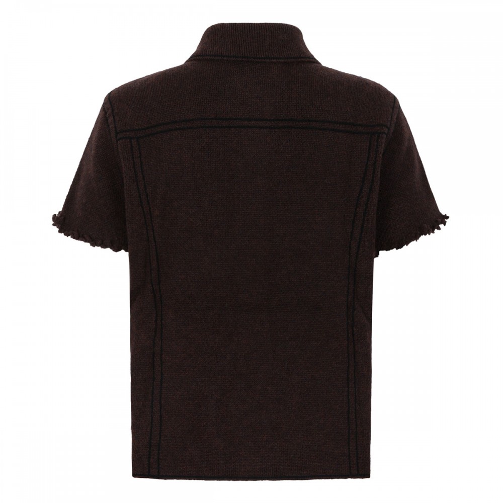 Jessinda denim jacquard cashmere jacket