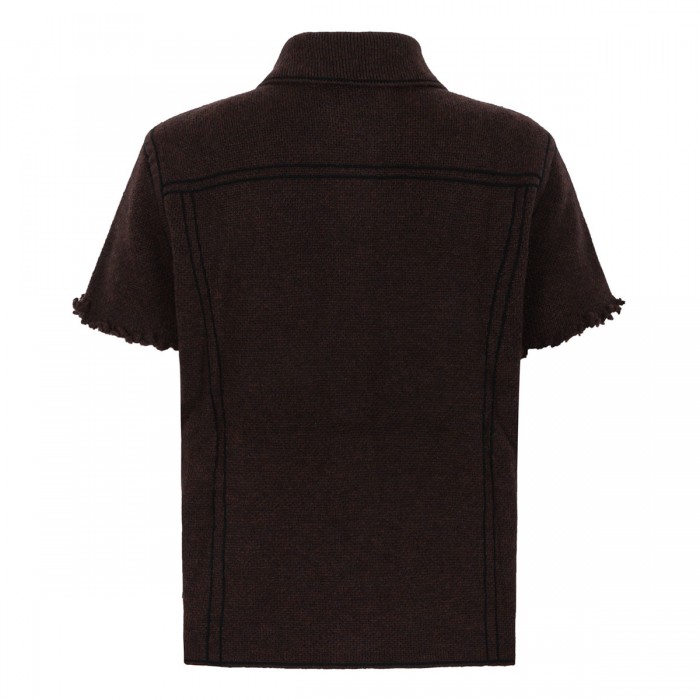 Jessinda denim jacquard cashmere jacket