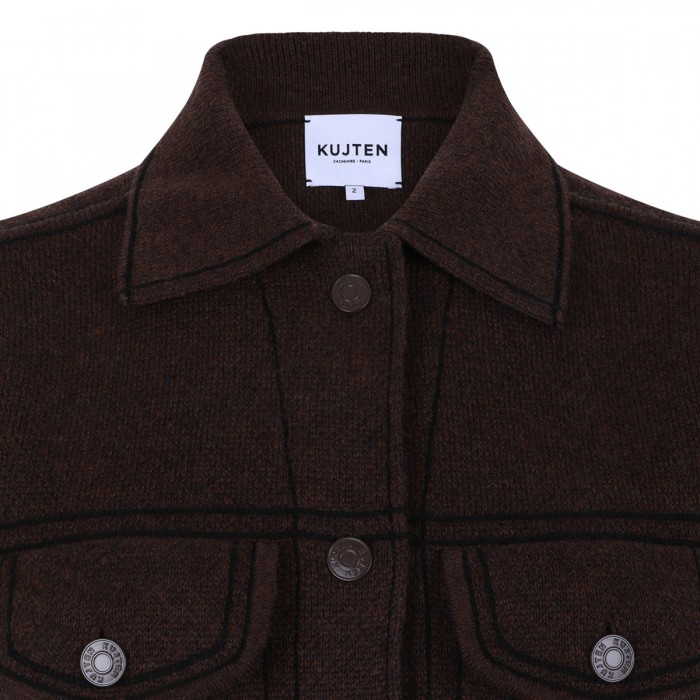 Jessinda denim jacquard cashmere jacket