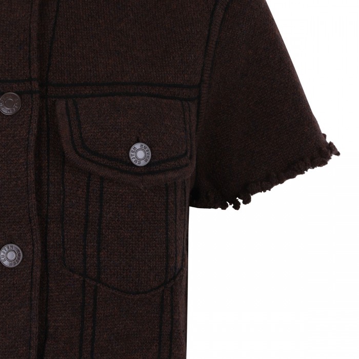 Jessinda denim jacquard cashmere jacket