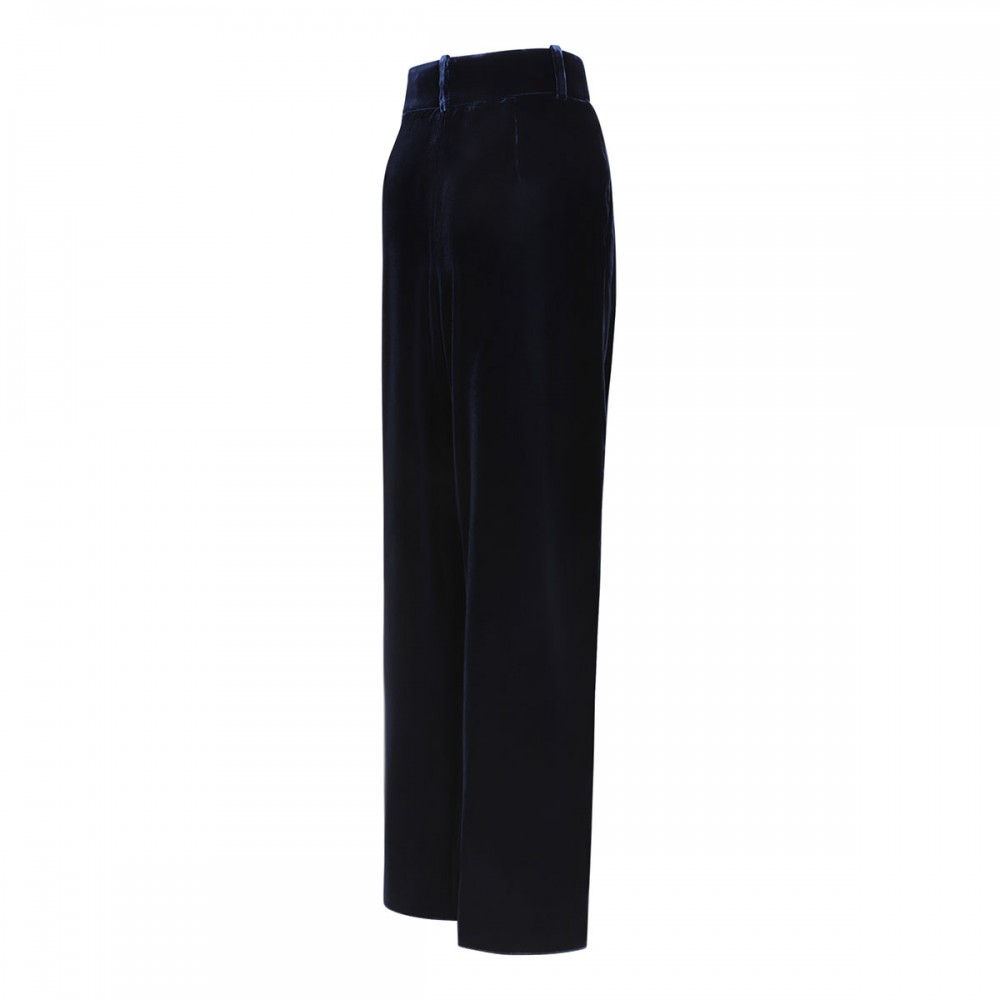 Navy blue velvet pants