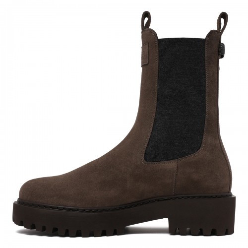 Suede booties with monili 2