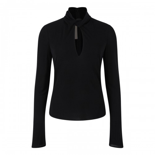 Black viscose turtleneck top