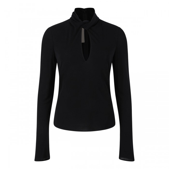 Black viscose turtleneck top