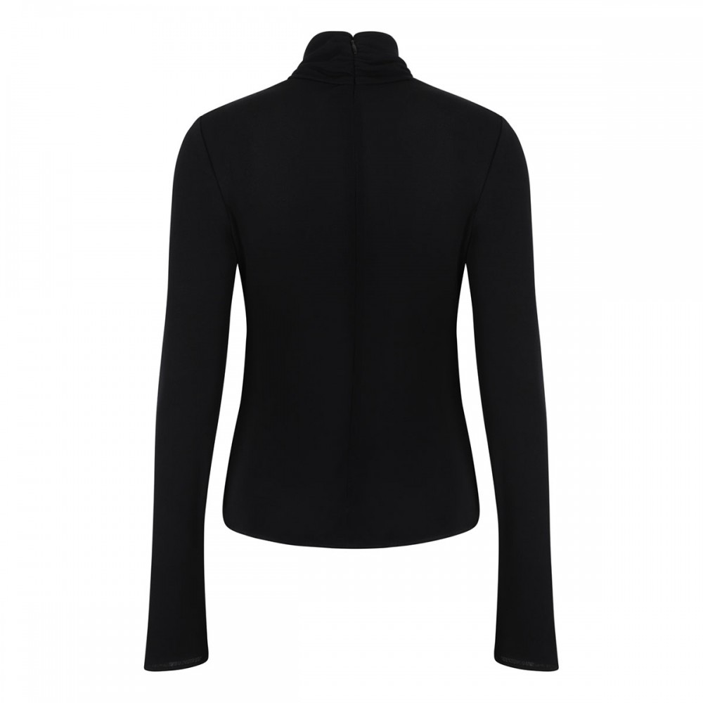 Black viscose turtleneck top