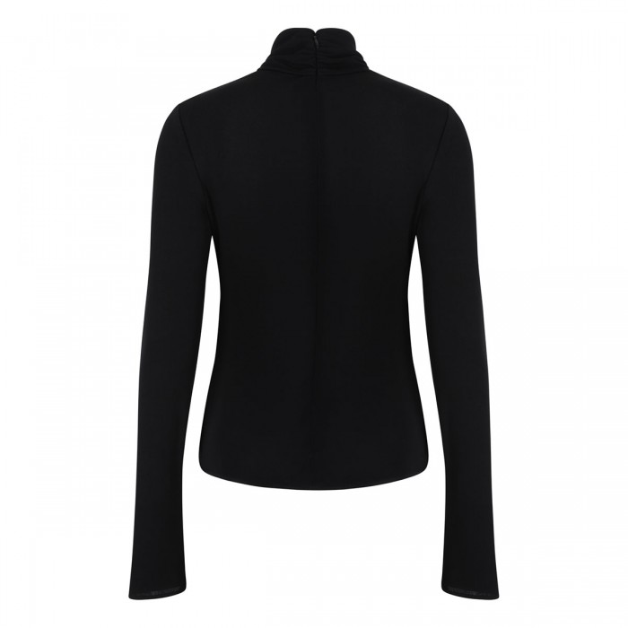 Black viscose turtleneck top
