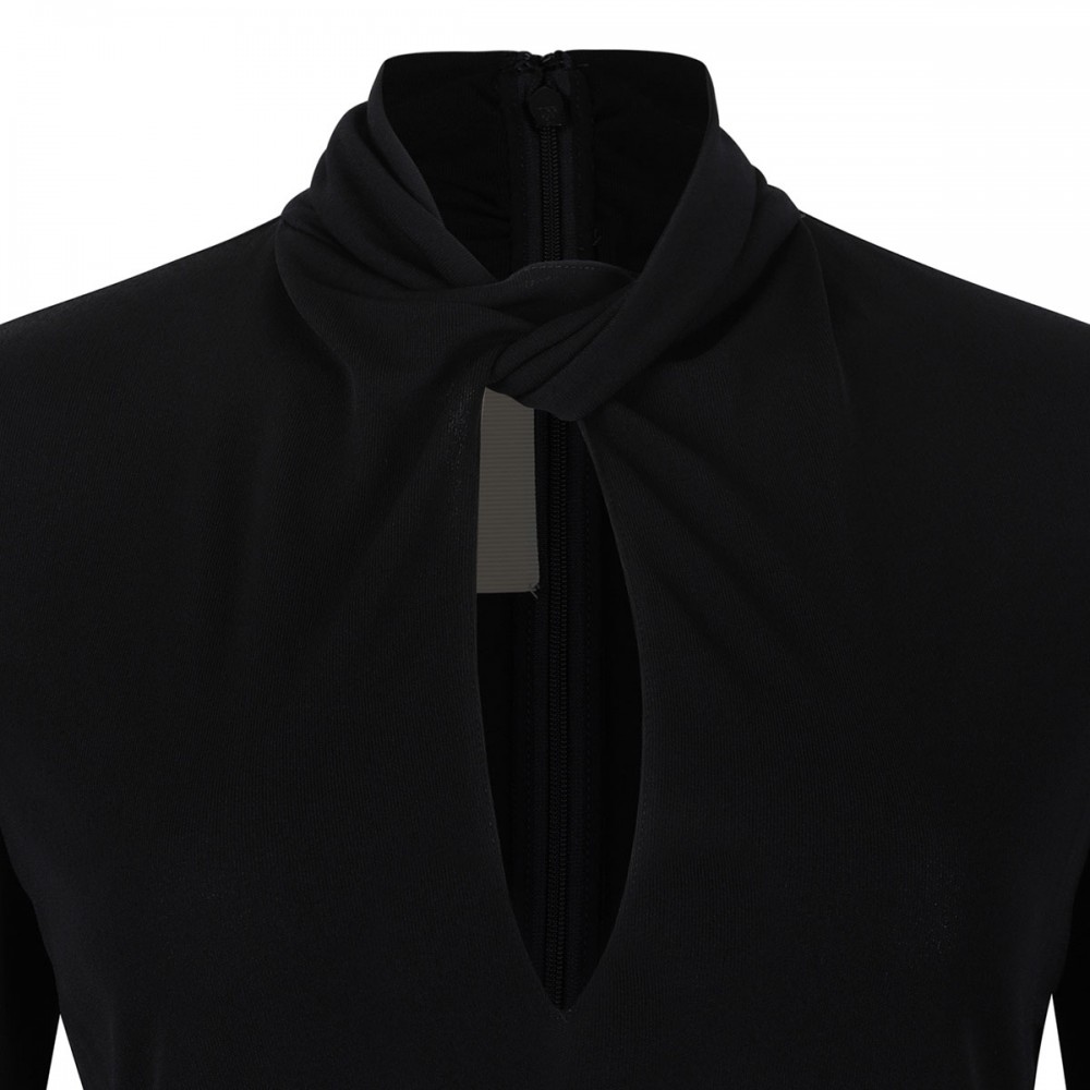 Black viscose turtleneck top
