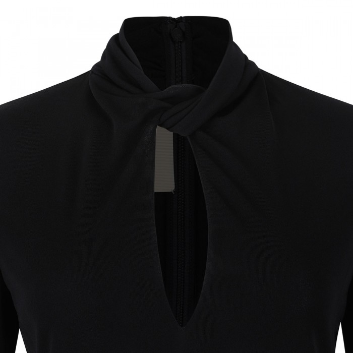 Black viscose turtleneck top