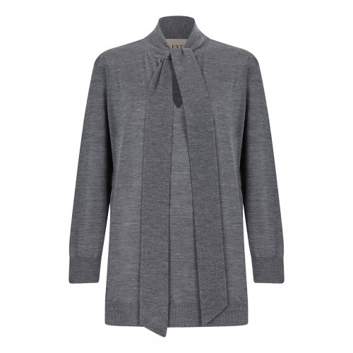 Gray knit wool top