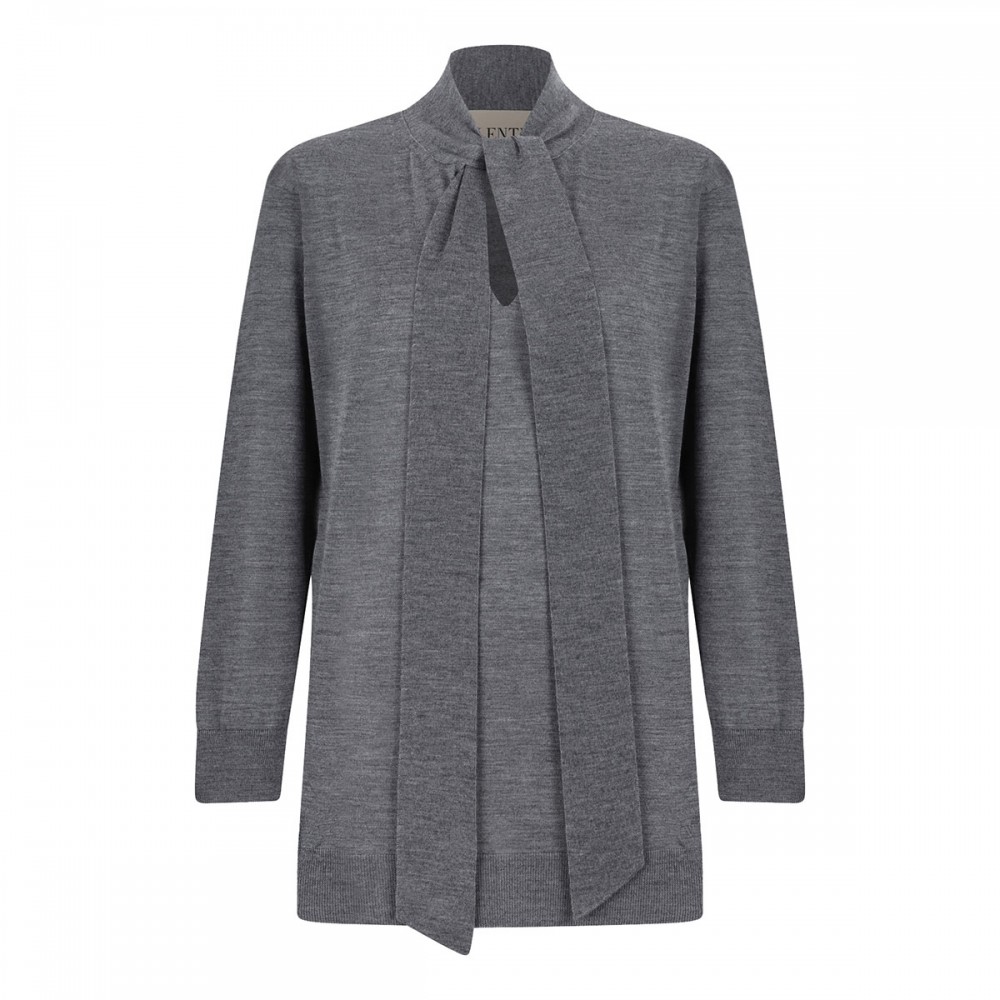 Gray knit wool top