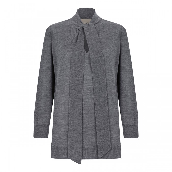 Gray knit wool top