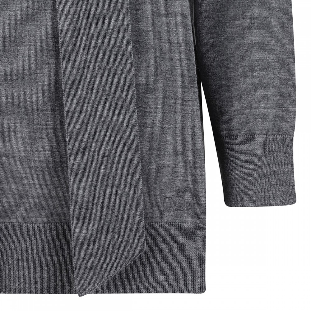 Gray knit wool top