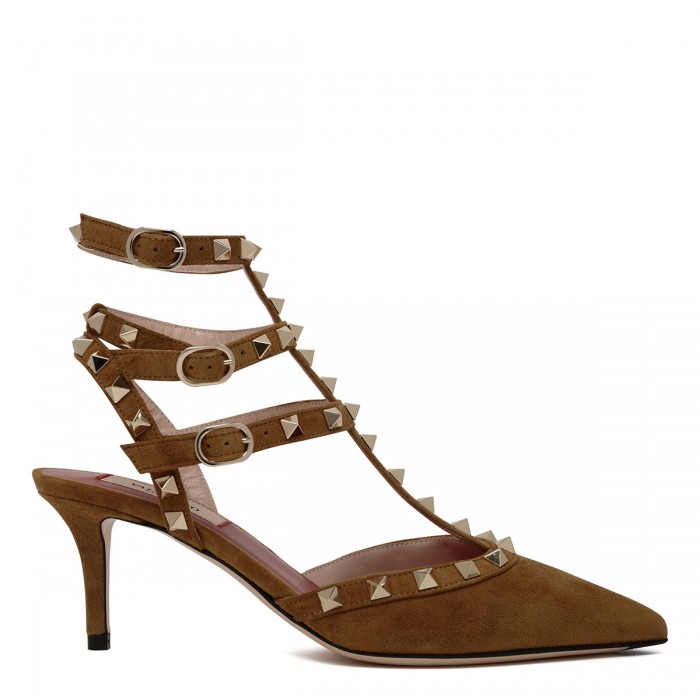 Rockstud ankle strap pumps