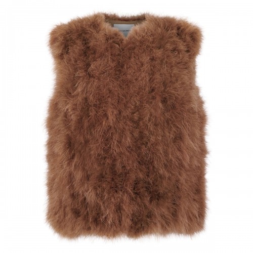 Brown feathers vest