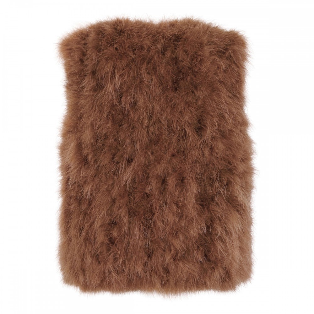Brown feathers vest