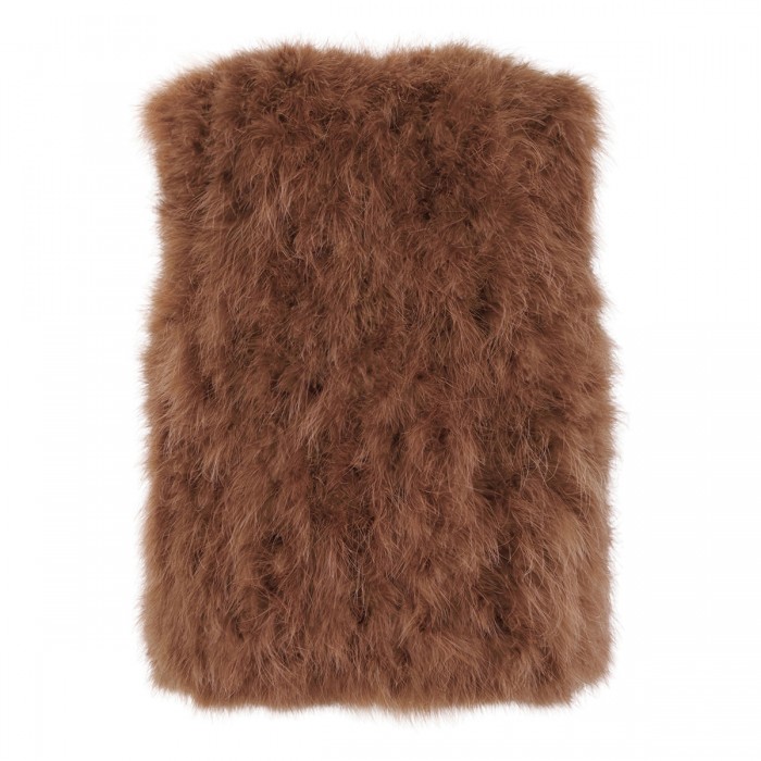 Brown feathers vest
