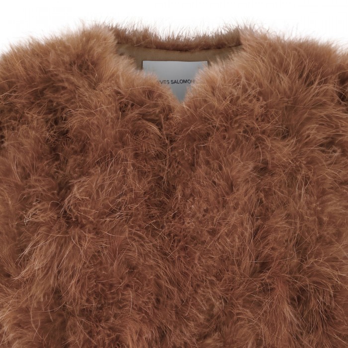 Brown feathers vest
