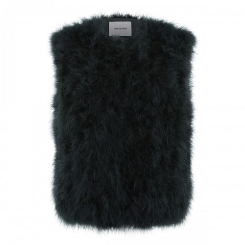 Deep green feathers vest