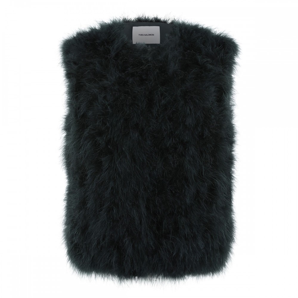 Deep green feathers vest
