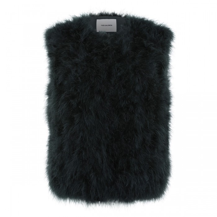Deep green feathers vest