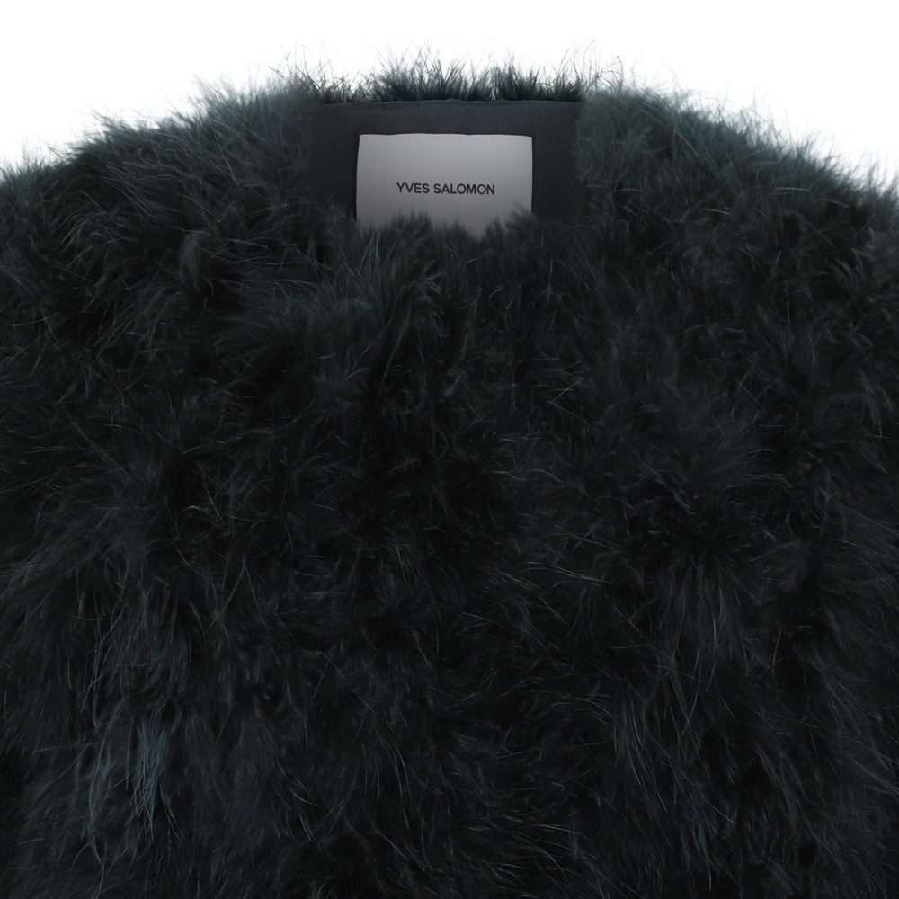 Deep green feathers jacket