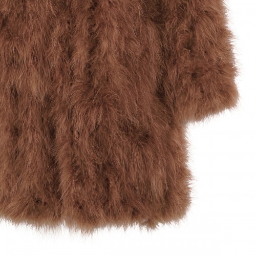 Biscuit brown feathers coat 2