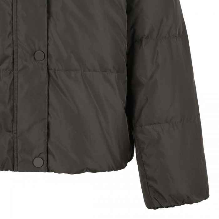 Short down jacket with mink fur trim