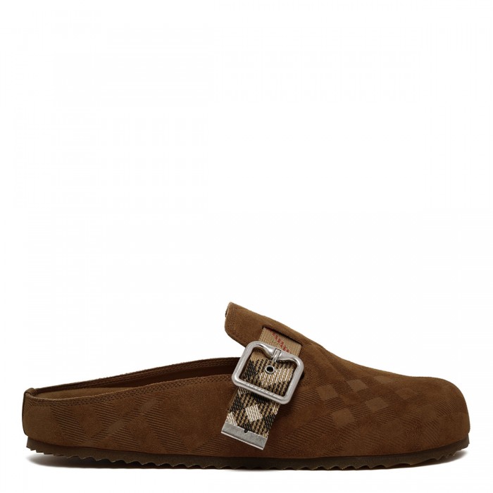 Urchin check shearling clogs