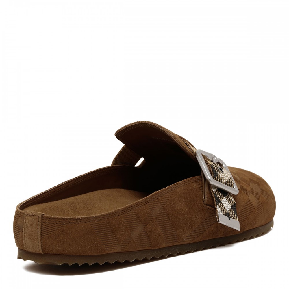 Urchin check shearling clogs