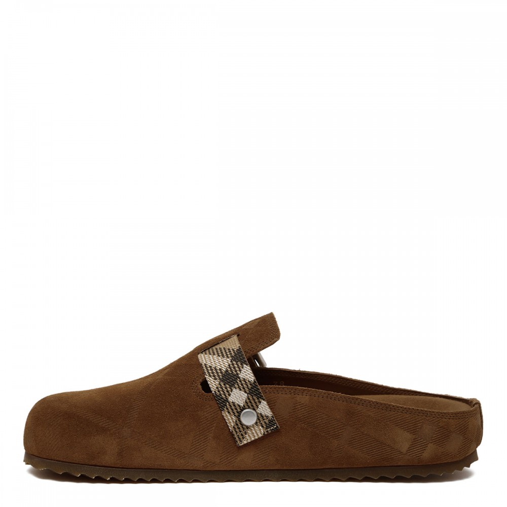 Urchin check shearling clogs