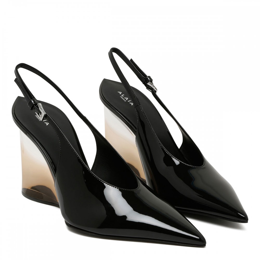 Invisible wedge slingbacks