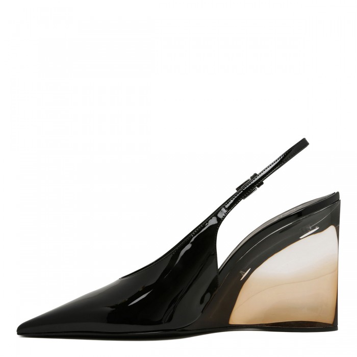 Invisible wedge slingbacks