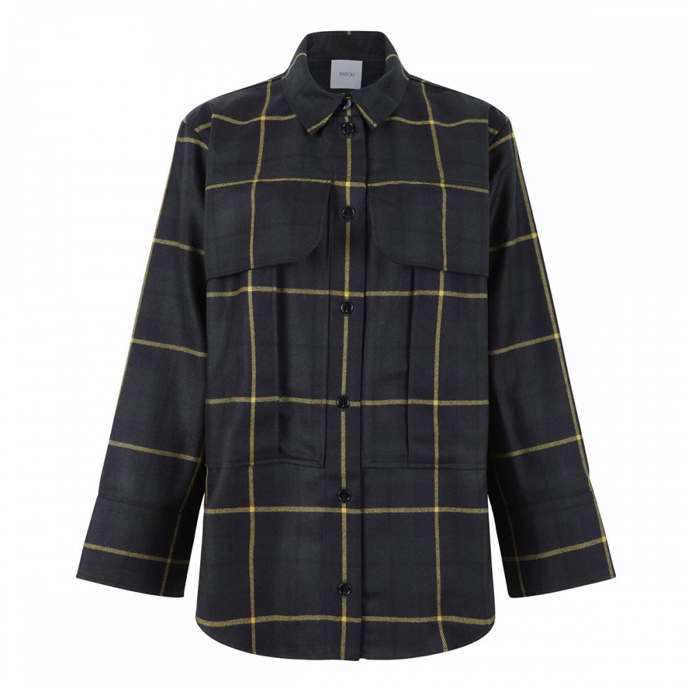 Check virgin wool shirt