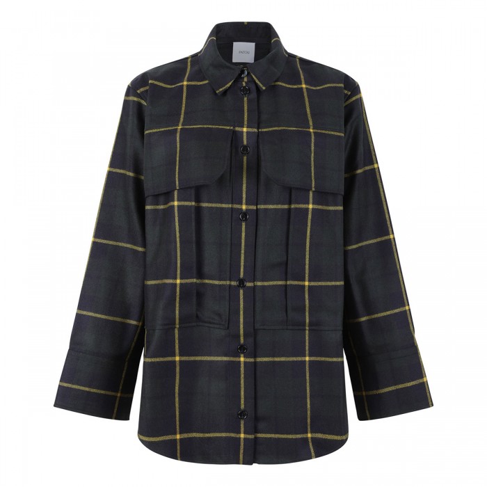 Check virgin wool shirt