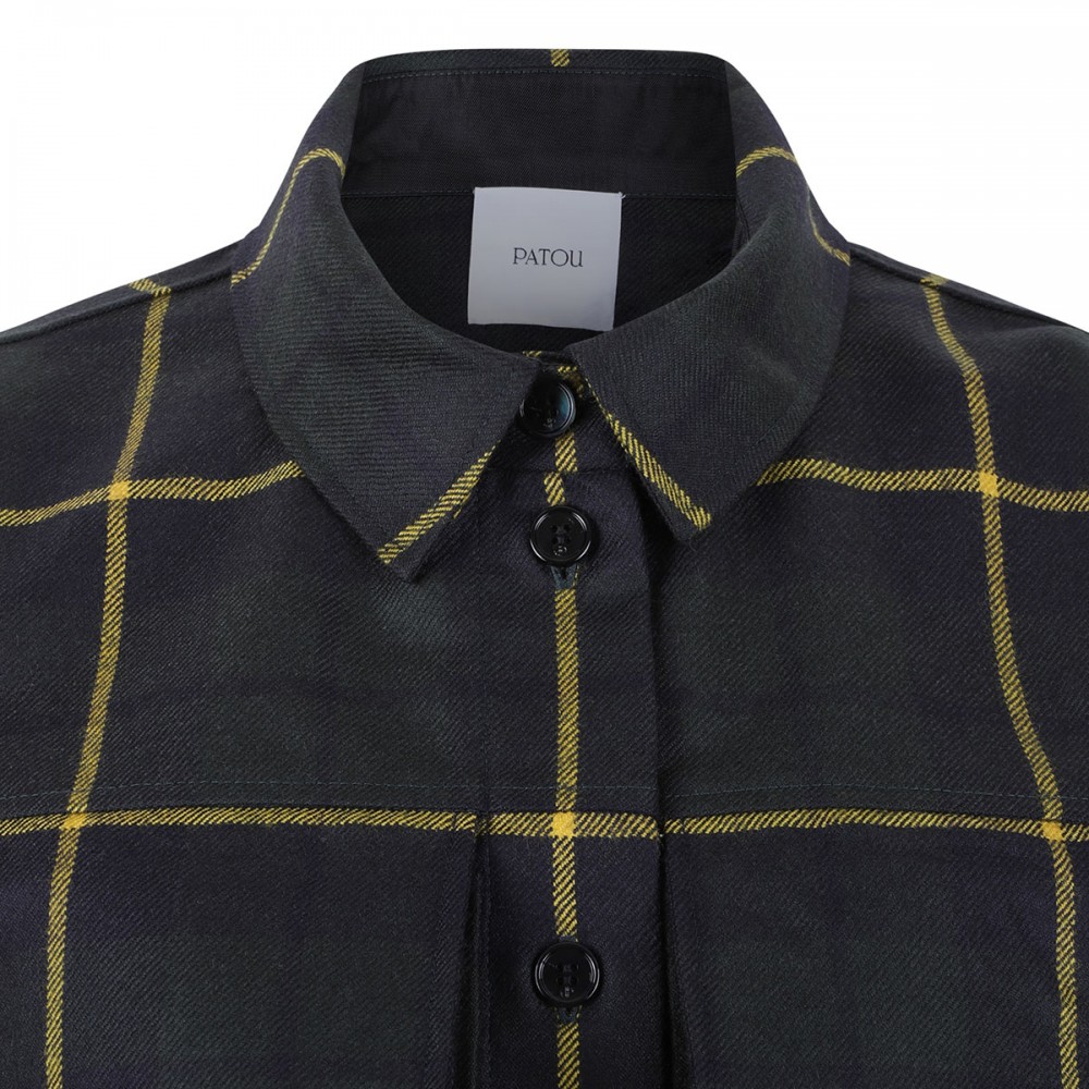 Check virgin wool shirt