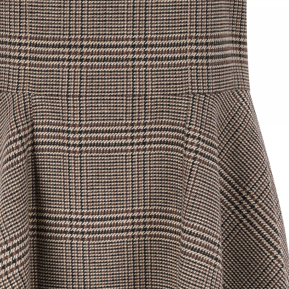 Asymmetric Prince of Wales midi dress