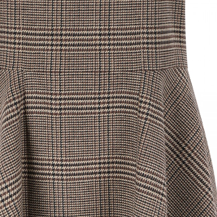Asymmetric Prince of Wales midi dress
