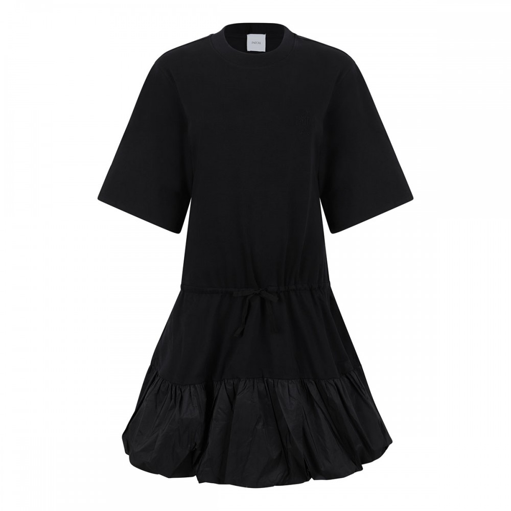 Cotton dress with faille details