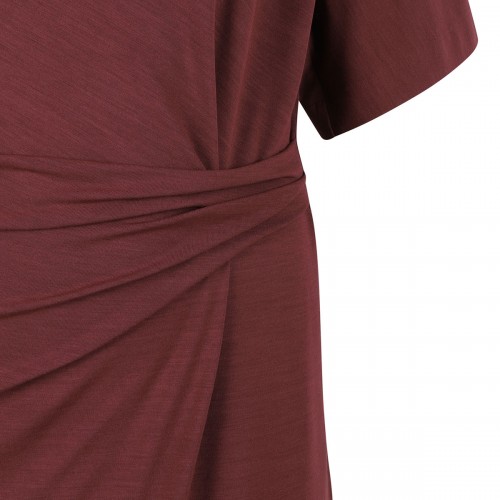 Cabernet-hue wool blend dress 2