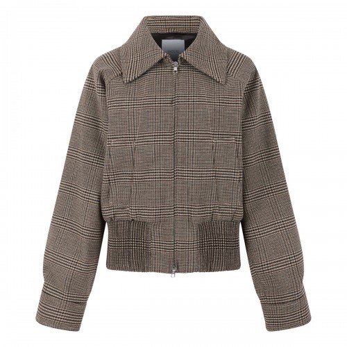 Check flannel bomber jacket