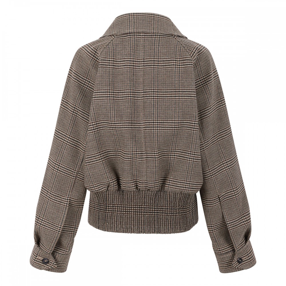 Check flannel bomber jacket