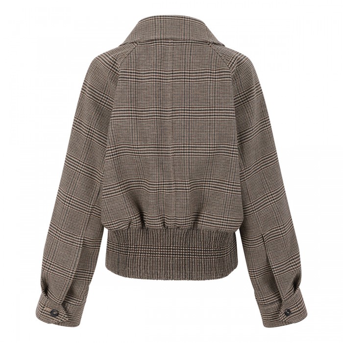 Check flannel bomber jacket