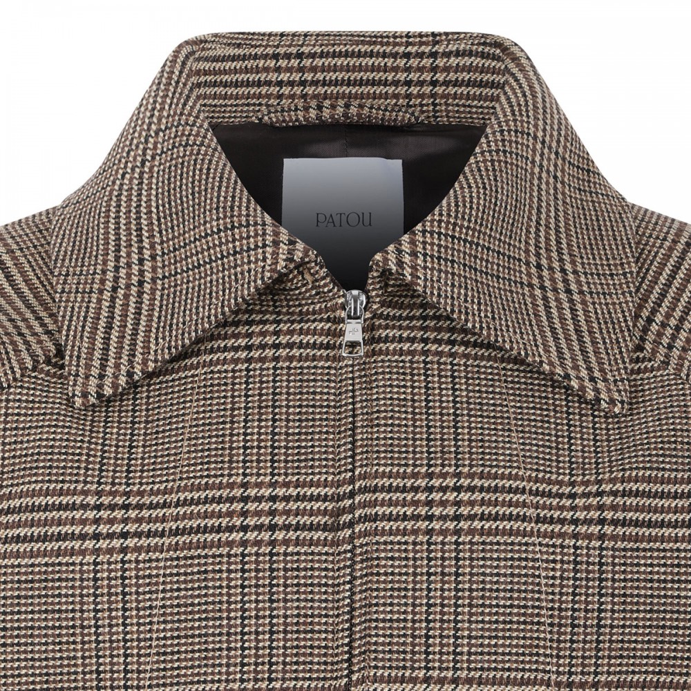 Check flannel bomber jacket