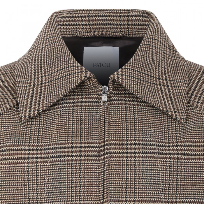 Check flannel bomber jacket