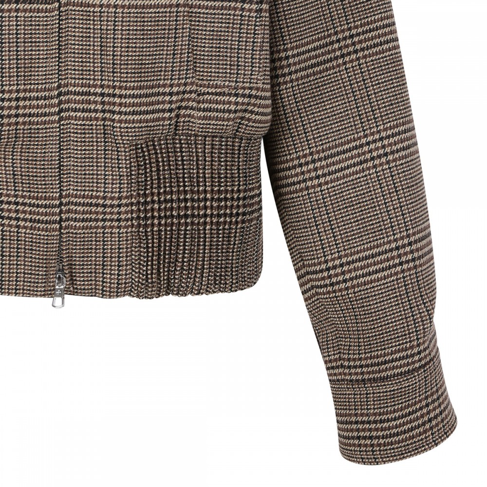Check flannel bomber jacket