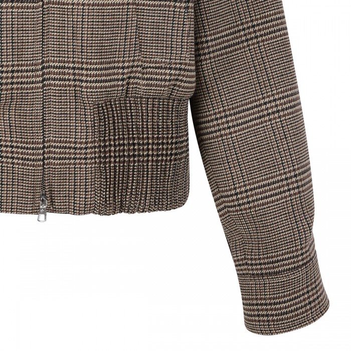 Check flannel bomber jacket