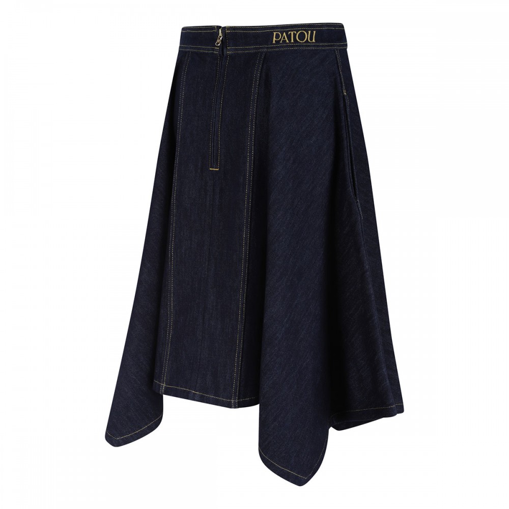 Denim midi skirt