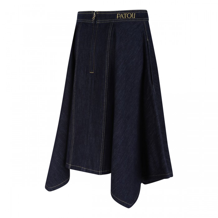 Denim midi skirt