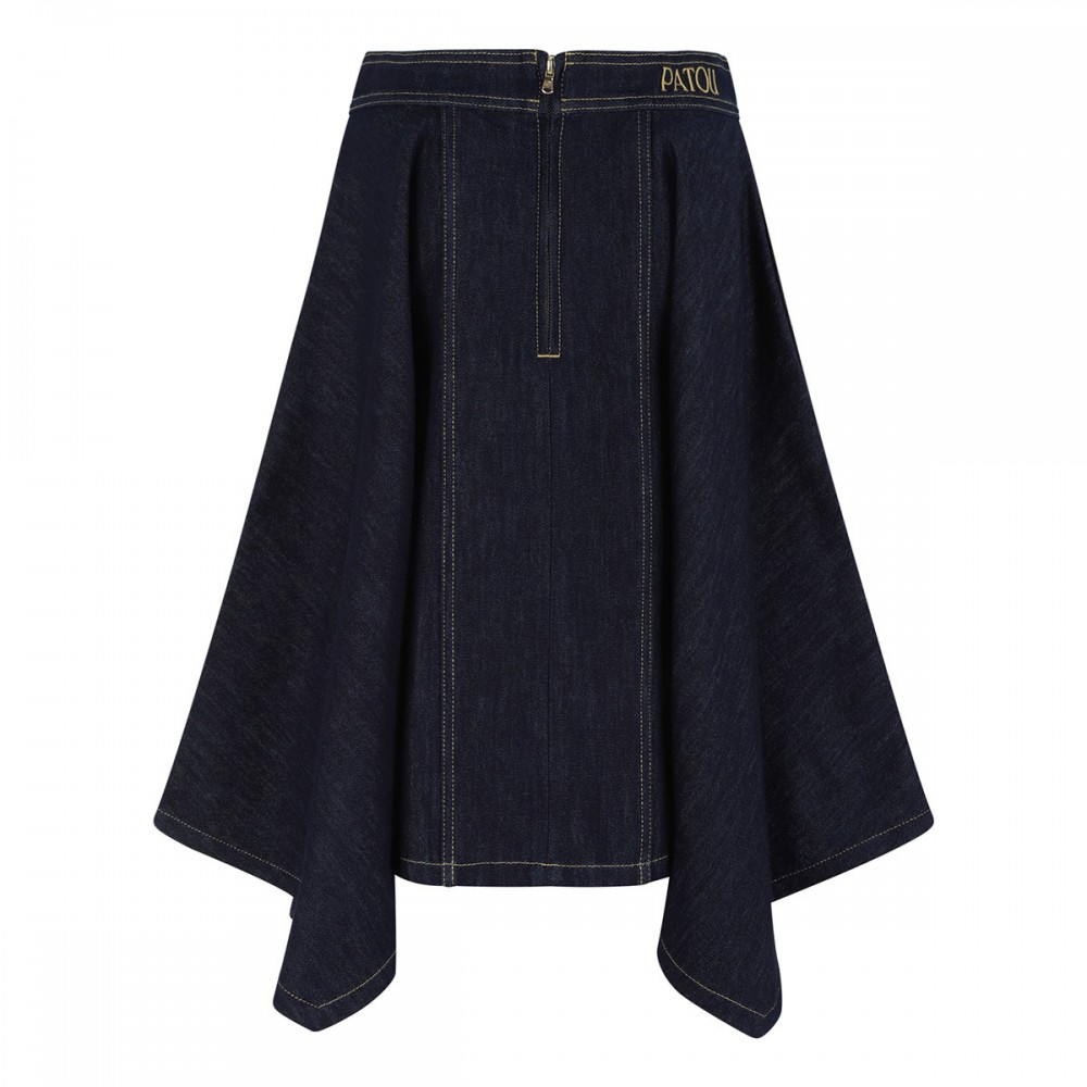 Denim midi skirt