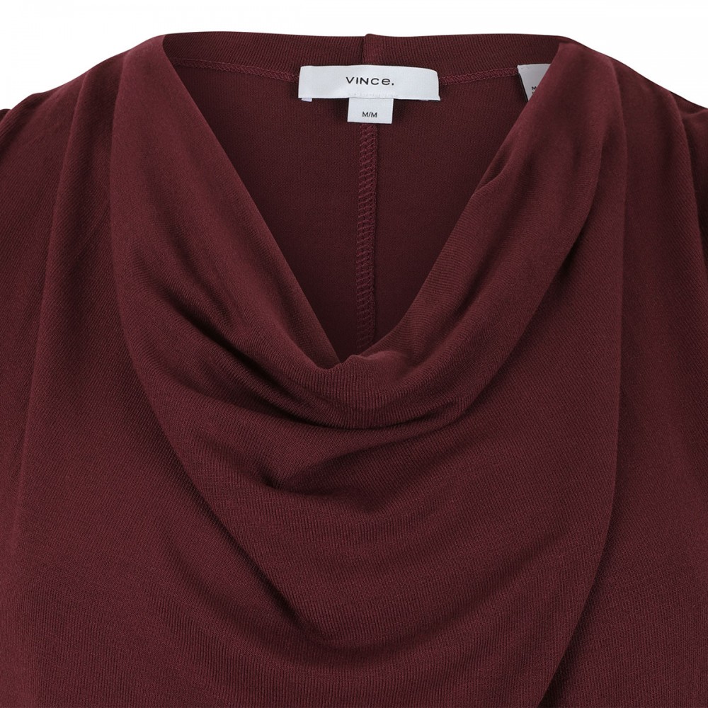 Cowl neck cap sleeve blouse